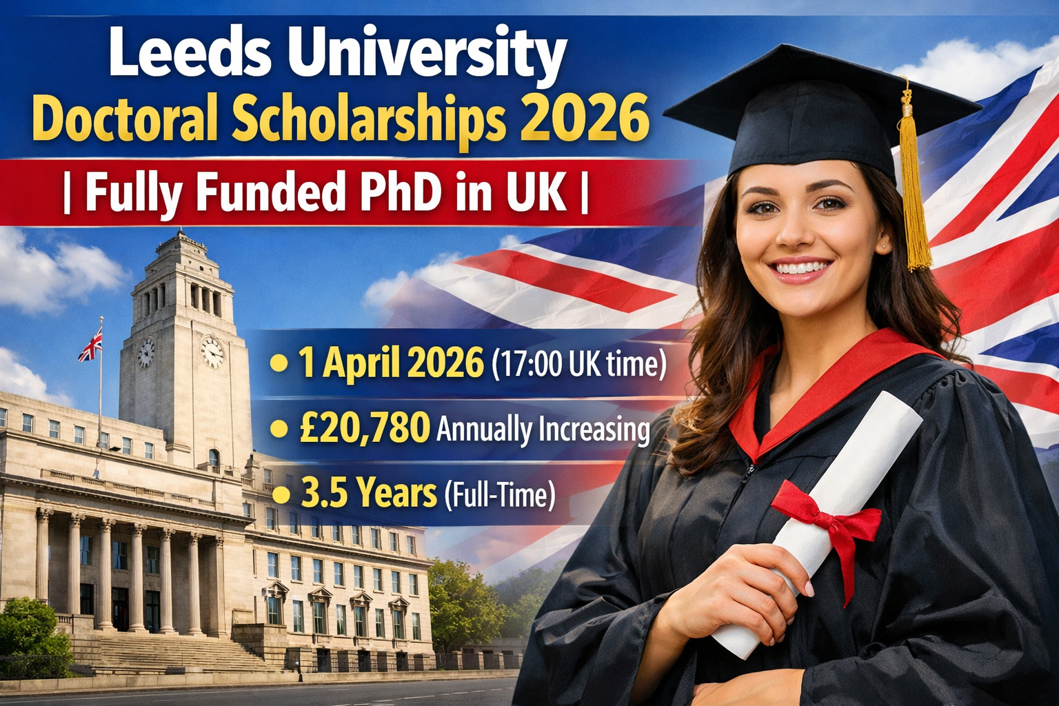 Leeds University Doctoral Scholarships 2026 | Fully Funded PhD in UK NF Consultants